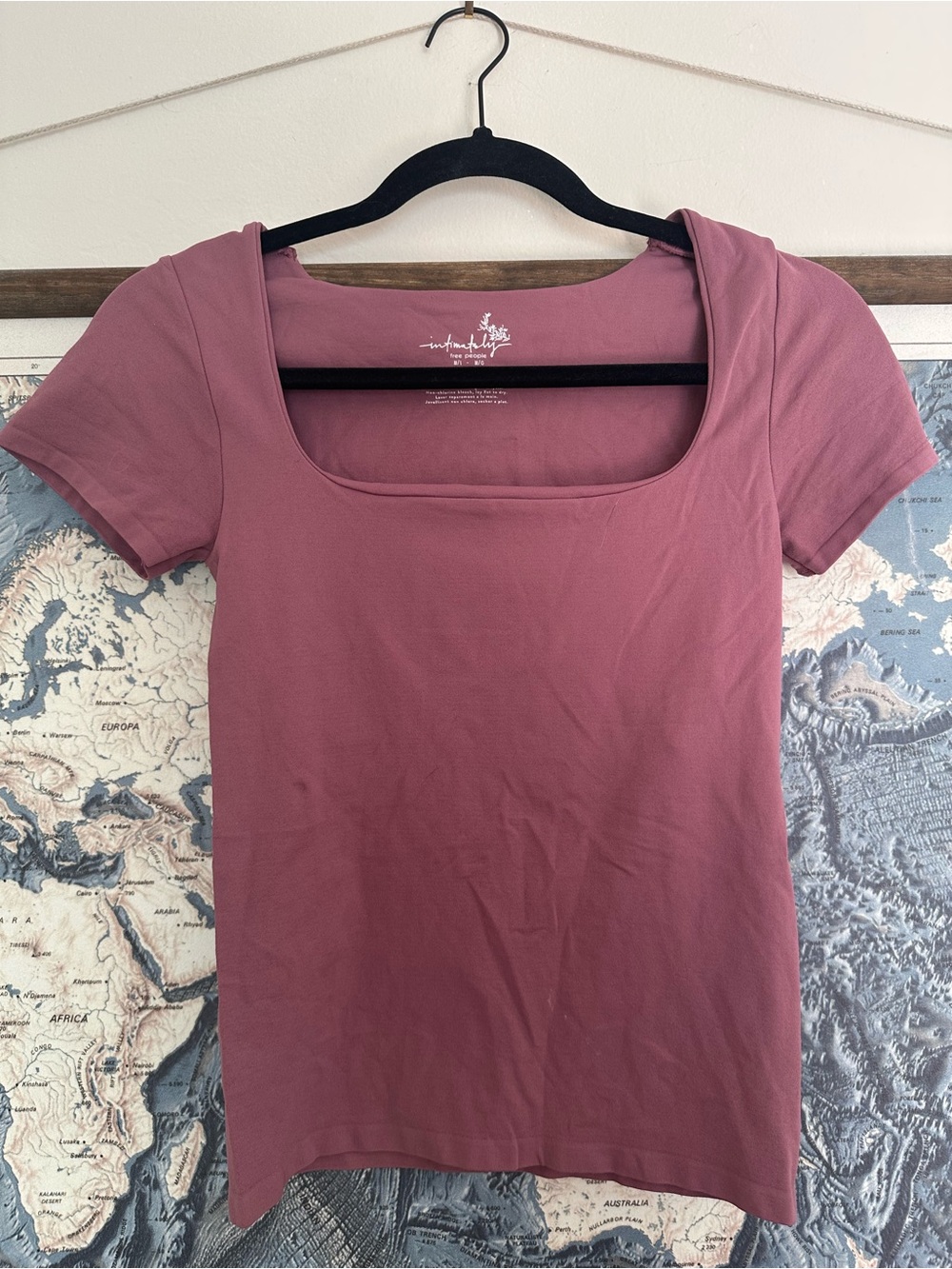 Free People Mauve Scoop Neck Short Sleeve Tee
